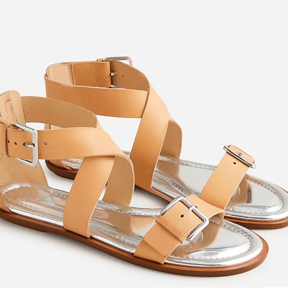 Jcrew Sorrento Tan Leather Sandal Size 7